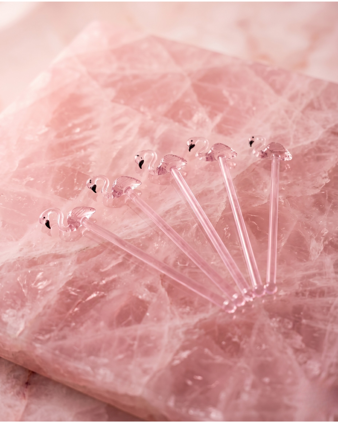 Fancy Flamingo Stirring GlassS/5