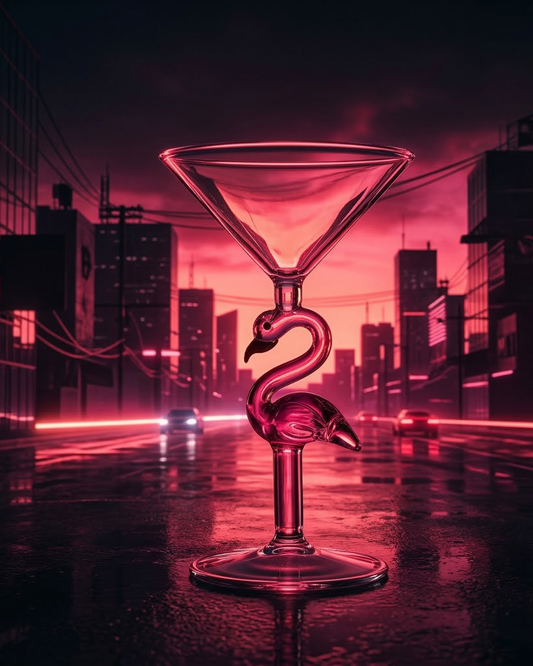 The Fancy Flamingo Glass S/2