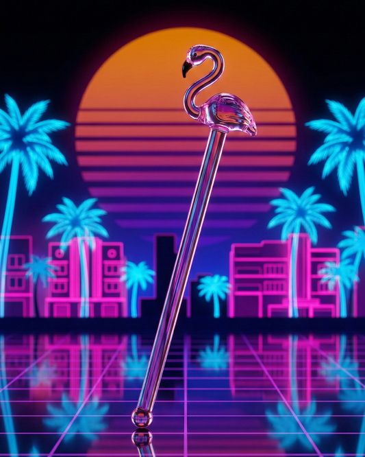 Fancy Flamingo Stirring GlassS/5